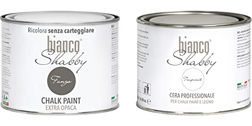 Chalk Paint - Pintura de barro y cera neutra Shabby Chic (500 ml) + cera profesional (500 ml)