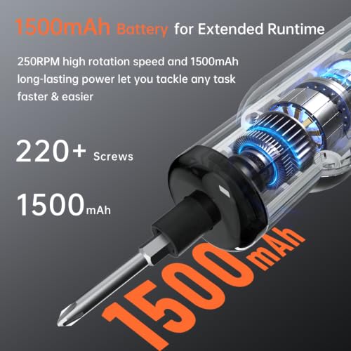 Katerk 1500mAh Electric Screwdriver Cordless Rechargeable Power Screwdriver - image 3