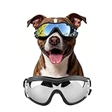 PETLESO Hundebrille Sonnenbrille für Große Hundeschutzbrille Leicht zu Tragen Anti-UV Schutzbrille Motorrad Hunde Brille für Gross/Mittel Hunde