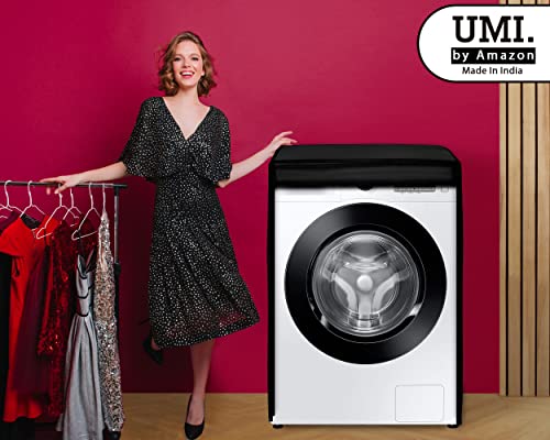 Image of Amazon Brand - Umi. Front Load Washing Machine Cover Suitable for Bosch 6.5 Kg, 7 Kg, 7.5 Kg, 8 Kg, 8.5 Kg, 9 Kg (63cmsX63cmsX81cms, BLACK)