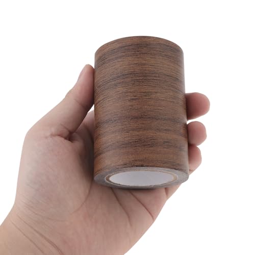 Image of Wood Grain Repair Tape, 3.15in x 15ft, Dark Wood, Self-Adhesive, Waterproof, Indoor Use
