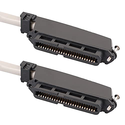 ICC Female to Female 25 Pair Telco Cable 5ft - Cat3 24AWG, 100% Solid Pure Copper, Gray Riser CMR Cable with 90 Degree 50 Pin Telco Connector for Voice and Low Data PBX Applications, 5 Feet
