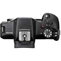 Canon EOS R100 Systemkamera Gehäuse (Spiegellose Digitalkamera mit Autofokus, 4K Videokamera, 24,1 Megapixel, Motiverkennung für Augen, WLAN, Bluetooth, Kompatibel mit Canon RF Objektiven) schwarz – Ansicht 3