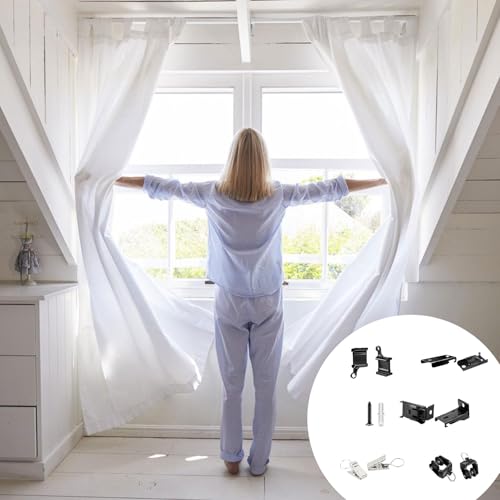 Rieles flexibles para cortinas de techo, soportes de montaje y divisores de espacios en casa 8
