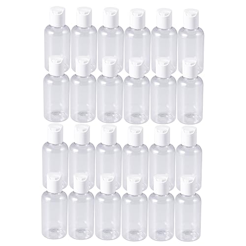 LRXIYODE 24 piezas Botellas de Viaje Recargables de Pack para Champú Loción y Crema Colores de Tapa Aleatorios para Actividades al Aire y Color Aleatorio Color Aleatorio