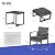 Patiorama 5 Piece Outdoor Patio Wicker Furniture Set, All Weather Grey PE Rattan Chair and Ottoman Footstool Set, W/Coffee Table, Cushions (Dark Grey) for Garden, Balcony, Porch, Space Saving Design