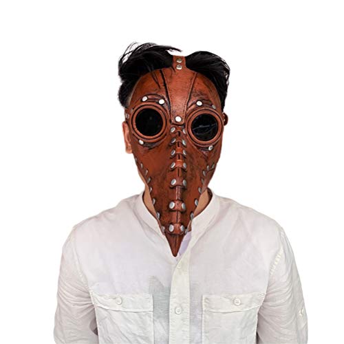 Yeaphy Máscara facial de Dia das Bruxas, punk longo, bico de pássaro, steampunk, acessório para fant