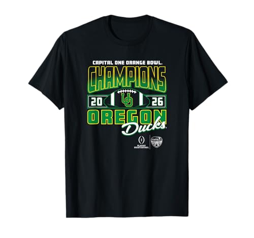 Oregon Ducks Orange Bowl Champs 2026 CFP Black T-Shirt