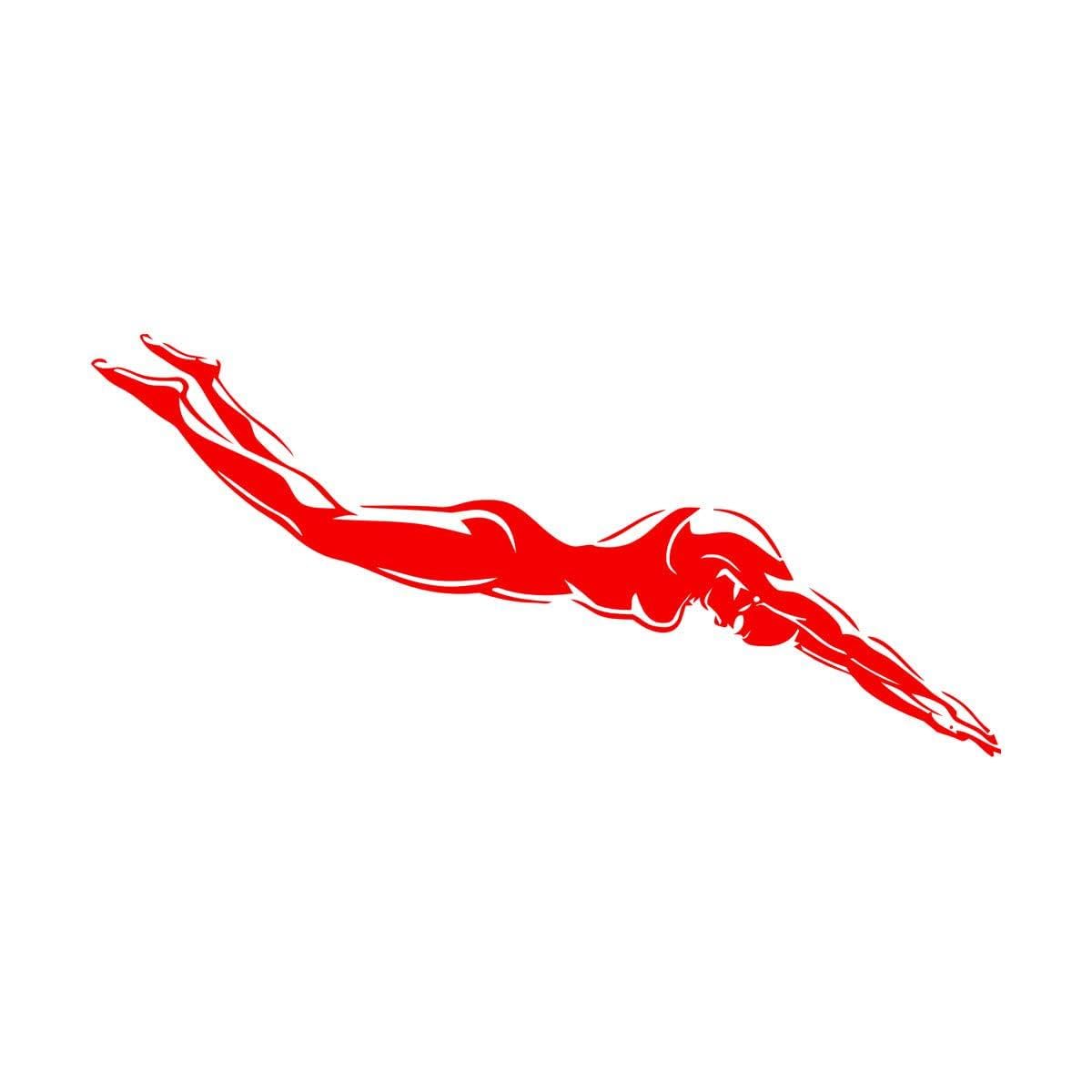 Swimming Quote Swimmer Swim Sports Wall Stickers Paster Paper 63x133.7cm Can Modify and add Information Extra Large red — image 1