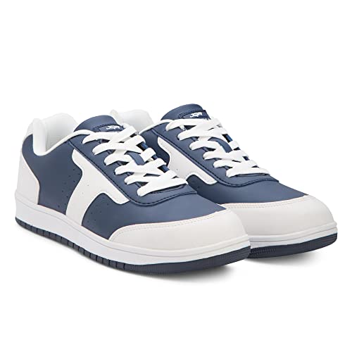 Image of JQR Men's Style-002 Sneaker,Trendy,Casual,Stylish Shoes, 8 UK, White