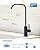 WEWE Faucet for Kitchen Sink, Kitchen Faucets Black Stainless Steel Commercial Spring Kitchen Faucet with Pull Down Sprayer with WEWE Drinking Water Faucet, Matte Black