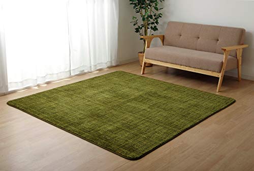 イケヒコ・コーポレーション ラグ マット カーペット 正方形 ノート 約185×185cm グリーン 無地 なめらか #5705429