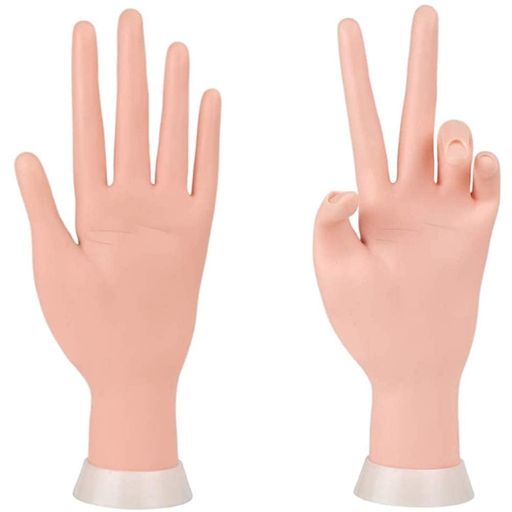 D.B.Z.® Practice Hand for Acrylic Nails, Fake Nail Hand Practice, Flexible Bendable Mannequin Rubber Hand, Manicure Practice Hands Nail Art Hand Training Hand for Nail Practice 1