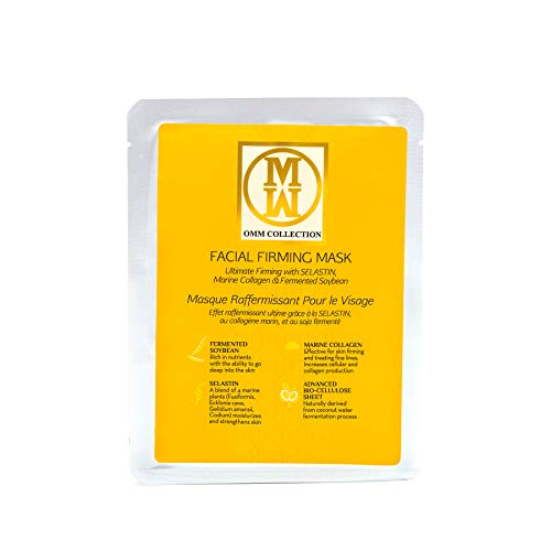 Omm Collection Bio-Cellulose Coconut Gel Facial Masks- Skin Care (Pack Of 4)- Firming, Moisturizing, Soothing & Lightening- Hydrating And Anti Aging With Hydrolyzed Marine Collagen & Flower Extracts. #TOP1