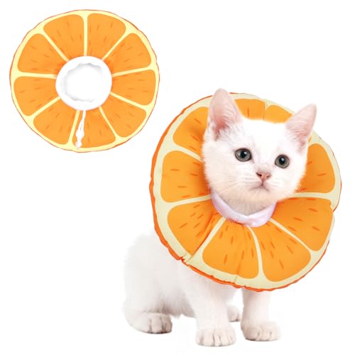 Hoopttay Waterproof Cat Cone Collar, Small, Orange
