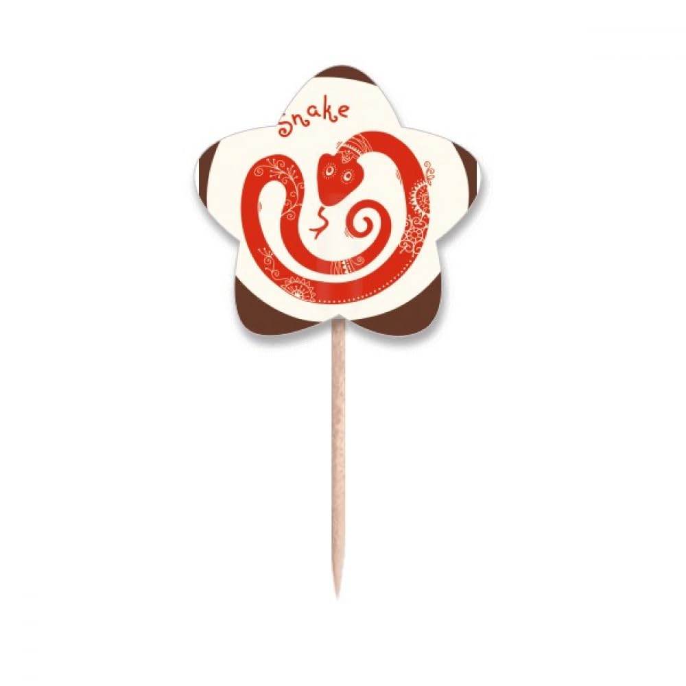 Pics à cupcakes Year of Snake rouge pour réussir facilement votre déco de table