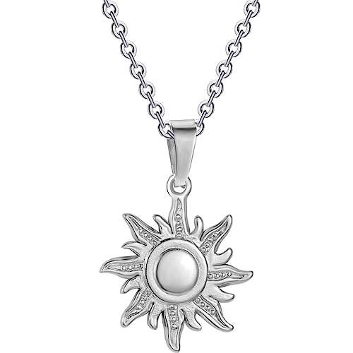 Jude Jewelers Stainless Steel Shining Sun Sunshine Style Holiday Vacation Party Pendant Necklace