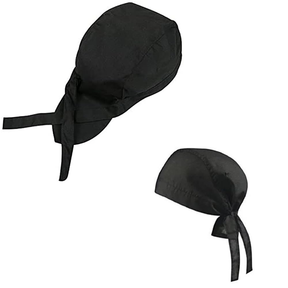 Professional Chef Bandana Cap for Kitchen Hotel Waiter Catering Hat (Black)