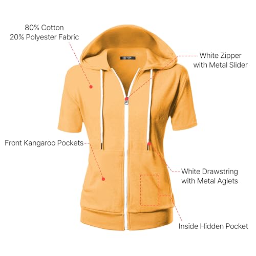 Image of GIVON Basic Lightweight Zip-Up Hoodie Long Sleeve Thin Jacket for Women with Plus Size