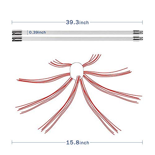 DECFLO Chimney Cleaning Brush Kit,33ft Electrical Rotary Drill Drive Chimney Sweeping Cleaning Tool Kits with Nylon Flexible Rods (10 rods) - Thumbnail 2