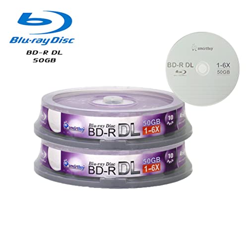 Smartbuy 50gb 6X Blu-ray Bd-r Dl Dual Layer Double Layer Logo Blank Data Recordable Media Disc Spindle (20-Disc) - Thumbnail 2