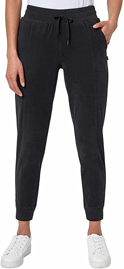 Mondetta Womens Warm and Cozy Ultra Soft Medium Fleece Jogger Pants Sweats Performance Joggers Women Activewear Black