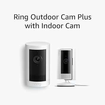 33% off: Ring Outdoor Cam Plus, Battery, White with Ring Indoor Cam (2nd Gen), White