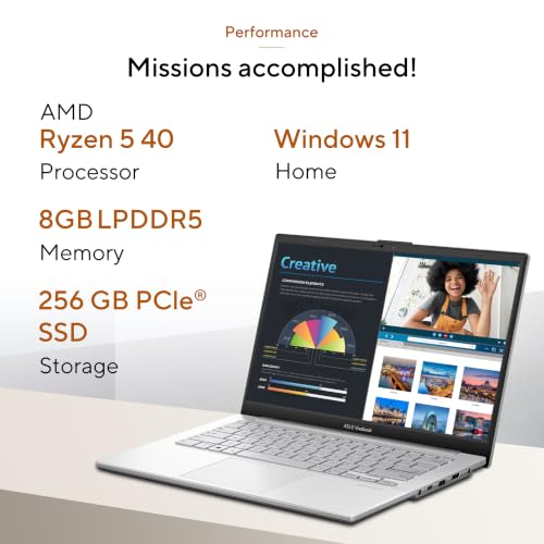 Image of ASUS Vivobook Go 14 (2026),AMD Ryzen 3 30,AMD Radeon iGPU,8GB RAM,256GB SSD,FHD,14 inch(35.5 cm),Windows 11 Home,M365 Basic(1 Year),Office 2024,Cool Silver,1.38 kg,E1404FA-EB1762WS,Thin & Light Laptop