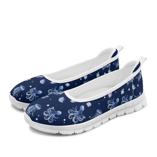 Women's Slip On Shoes Mesh Walking Flats Shoes Comfort Lightweight Casual Sneakers for Travel Date & Party White Sole Size 6-11