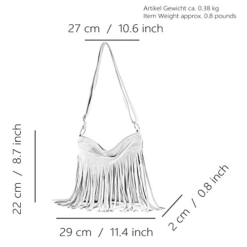 Modamoda de - T145 - Borsa a tracolla con frange