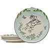Fitz Floyd English Garden Bird Accent Plate Set of 4 9 Inch Blue
