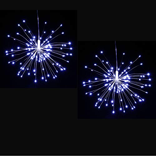 Joomer 2 Pack LED Decorative Lights,120 LED Dimmable Fairy Lights,8 Modes Twinkle Starburst Lights, Waterproof Battery Operated with Remote Control for Home, Patio, Parties, Wedding, Christmas (White)