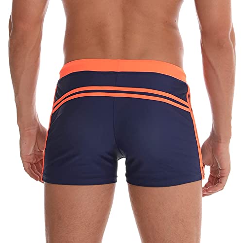 Arcweg Badehose Herren Eng Kurz Badeshorts mit Tunnelzug Schwimmhose Wassersport Kurze Hose UV Schutz Jungen Schwimmwear Schulschwimmen Orange XXL（EU 2