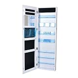 TimmyHouse Jewelry Cabinet Full Mirror Armoire Cosmetic Storage Boxes Lockable Wall Mounted