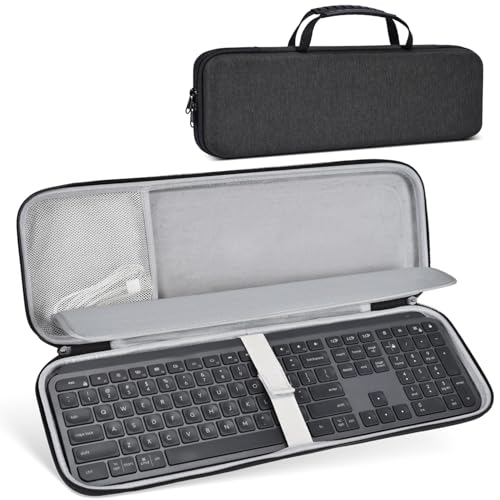 Hard Keyboard Carrying Case for Logitech MX Keys S/MX Keys Advanced Wireless Keyboard Case Cover Protector Logitech Keyboards Shockproof Protective Travel Bag Black
