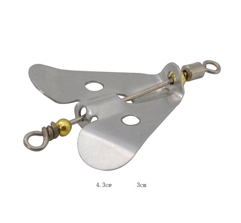 KTGCOZS Pack of 20 Buzzer Spinner Blades, Metal Delta Blades for Buzzbaits Surface Lures 43 * 30mm