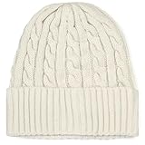 Revony Cable Knit Cuff Beanie for Women – Soft, Cute & Perfect for Everyday Winter Wear Ivory