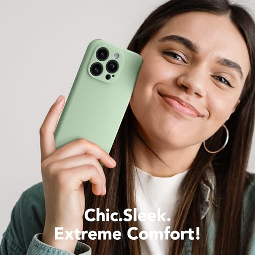 Image of Magnetic for iPhone 15 Pro Max Case, Compatible with MagSafe, [Full Camera Protection][Screen Protector] Silicone Shockproof Protective Phone Case for iPhone 15 Pro Max 6.7 inch, Light Cyan