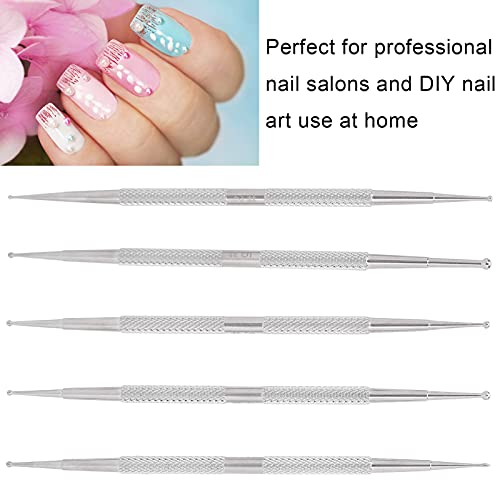 5Pcs 2 Way Dotting Pen Tool Double Head Nail Art Dotting Pen Stainless Steel Nail Painting Pen Diy Decoration Dotting Pen #TOP2