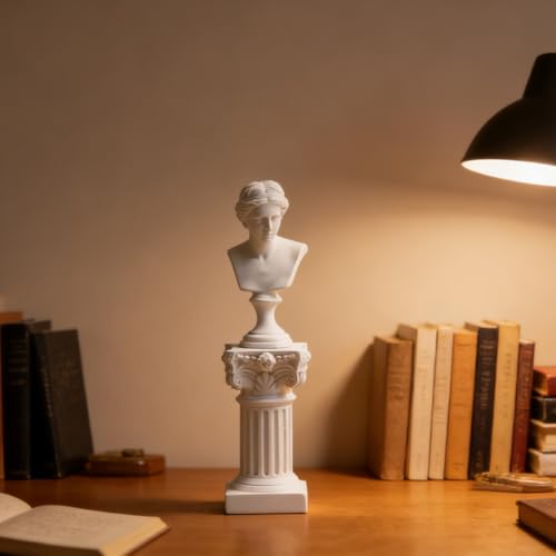 Estatua griega de Venus con columna romana 5.67 pulg miniatura 5