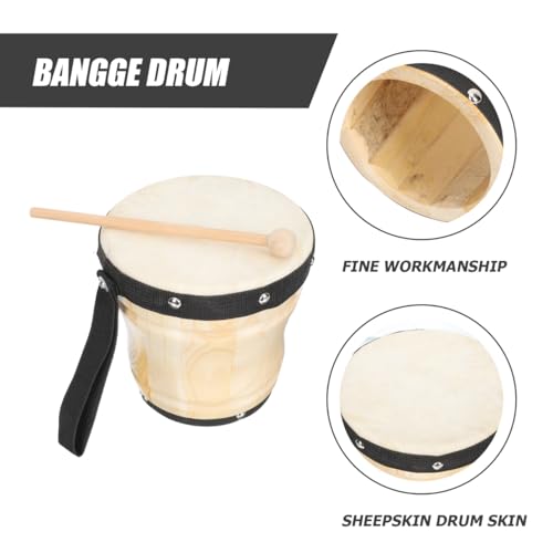 Bongo Drum Set - 15Cm Black Synthetic Percussion Instrument with Drumstick Clear Sound and Easy to Learn for Home Use