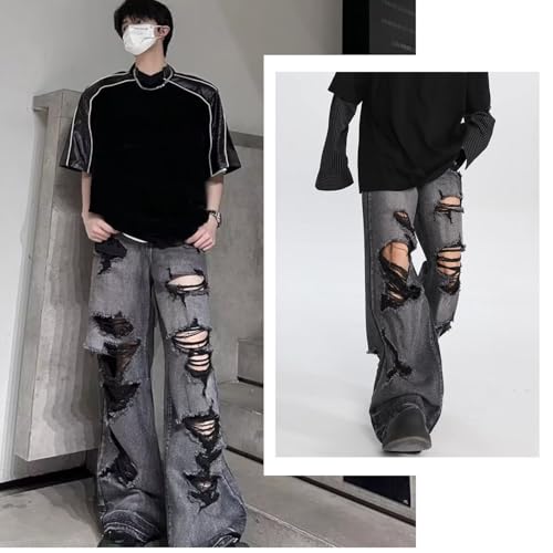 jupkem Baggy Jeans Y2k Ripped Jeans Men Goth Wide Leg Fashion Distressed Jeans Hiphop Grunge Pants Harajuku Streetwear4