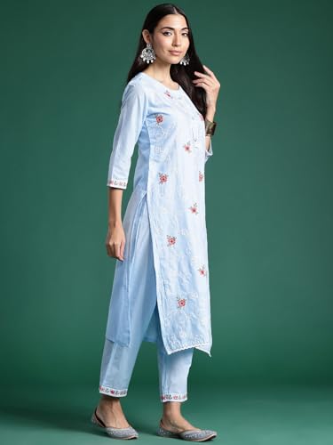 Image of INDO ERA Women Pure Cotton Kurta Set with Dupatta | Festive Suit Set, 7967