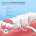 Water Dental Flosser Teeth Pick Portable Cordless Oral Irrigator Rechargeable Travel IPX7 Electric Flossing Machine Must Have for Braces Bridges（White）