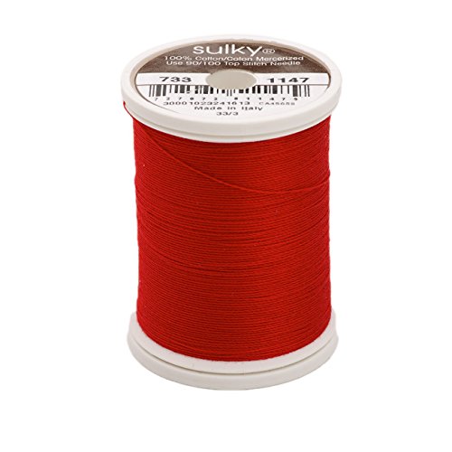 Hilo de algodón Sulky 400d 30wt 500 yd rojo navidad miniatura 1