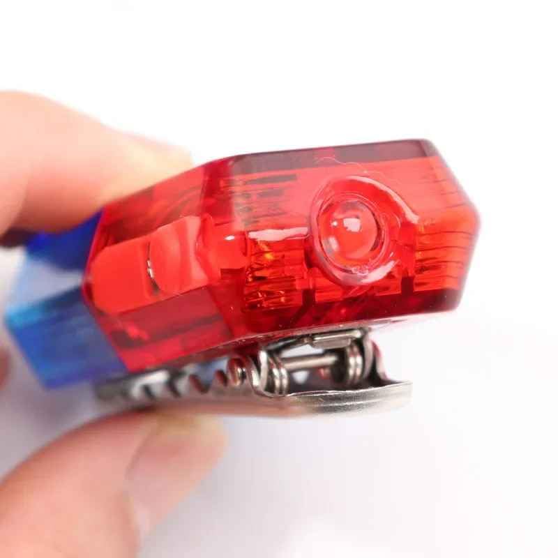 Image of MatLogix Red And Blue Multifunction Police LED Flash Light | Waterproof | Traffic Safety Shoulder Light For Person and Car | Manual Control | Built-in Battery |