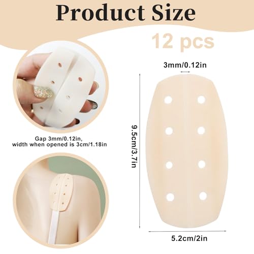 12pcs Silicone Bra Strap Cushions,Anti Slip Shoulder Pads for Women, Soft Gel Strap Holders to Prevent Slipping and Minimize Discomfort,3 Colors2