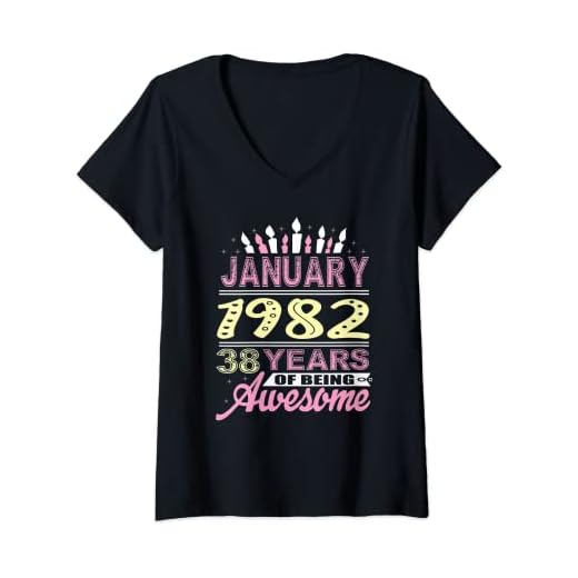 Mujer Enero 1982 38 Años 38 Cumpleaños Regalos Cumpleaños Vela Camiseta Cuello V