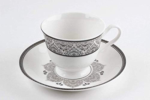 Image of Bone China Tea Cup Saucer 160 ml, 6 Cups and 6 Saucer