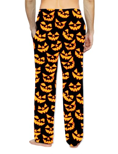Mens Pajama Pants Christmas Halloween Sleepwear Lounge Pjs Pants with Pockets2